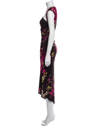 Max Mara Pianoforte Floral Print Long Dress