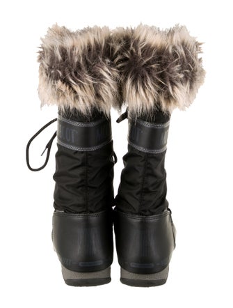 Moon Boot Printed Faux Fur Trim Lace-Up Boots