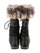 Moon Boot Printed Faux Fur Trim Lace-Up Boots