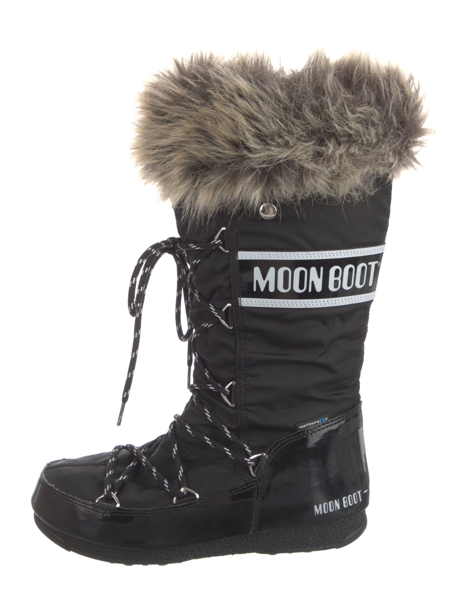 Moon Boot Nylon Graphic Print Lace-Up Boots