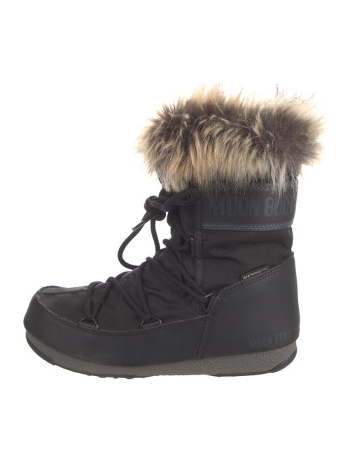 Moon Boot Nylon Faux Fur Trim Lace-Up Boots