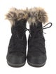 Moon Boot Nylon Faux Fur Trim Lace-Up Boots