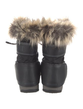 Moon Boot Nylon Faux Fur Trim Lace-Up Boots