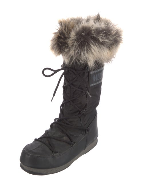 Moon Boot Nylon Fur Trim Lace-Up Boots