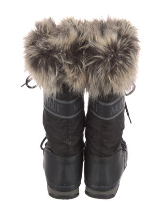 Moon Boot Nylon Fur Trim Lace-Up Boots