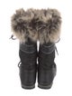 Moon Boot Nylon Fur Trim Lace-Up Boots
