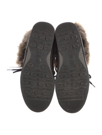 Moon Boot Nylon Fur Trim Lace-Up Boots