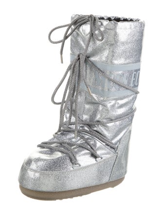 Moon Boot PVC Animal Print Lace-Up Boots