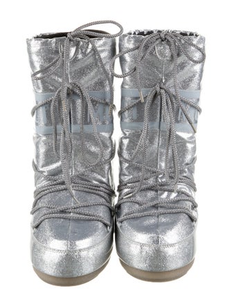 Moon Boot PVC Animal Print Lace-Up Boots