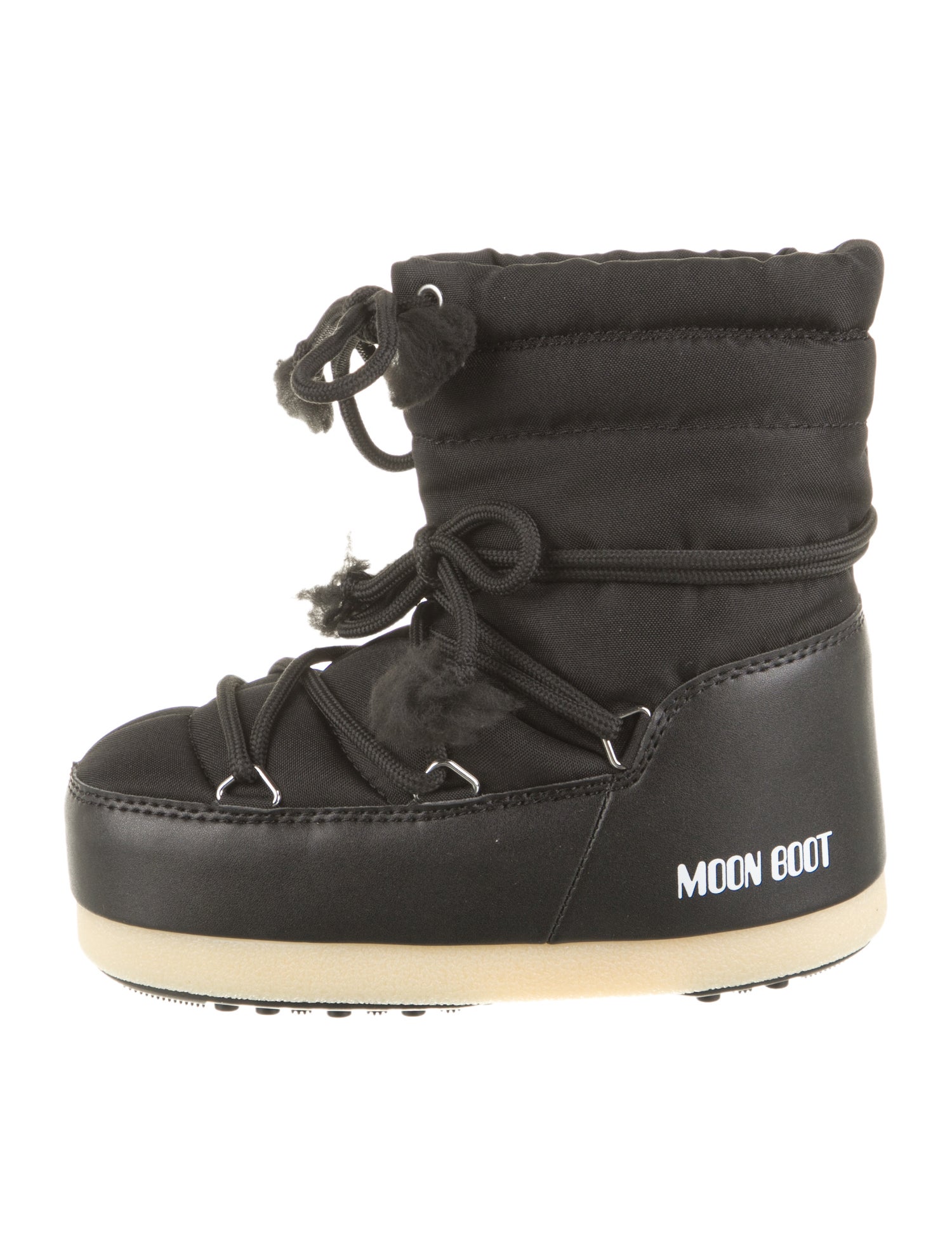 Moon Boot Girls' Leather Trimmed Ankle Boots w/ Tags