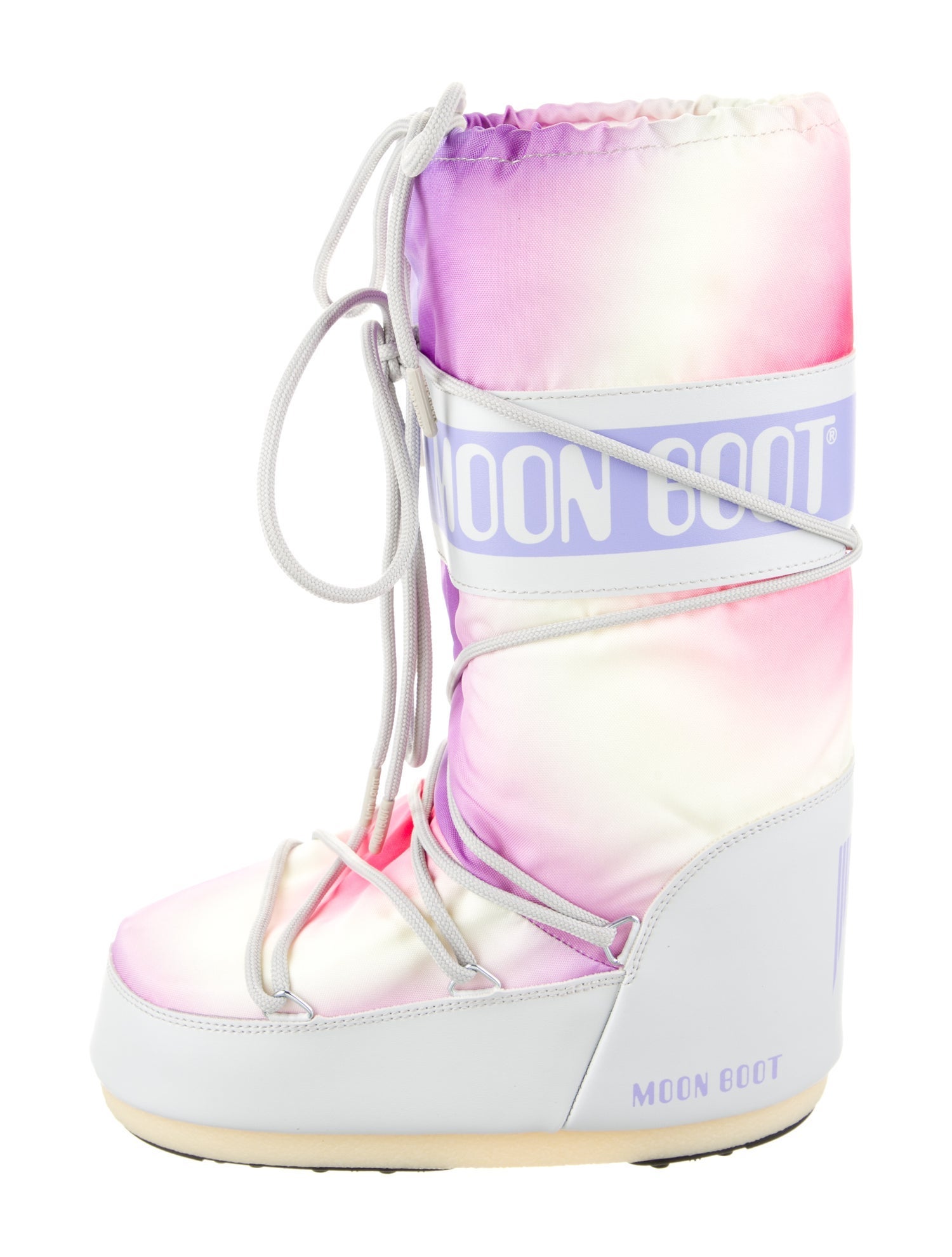 Moon Boot Nylon Printed Lace-Up Boots w/ Tags