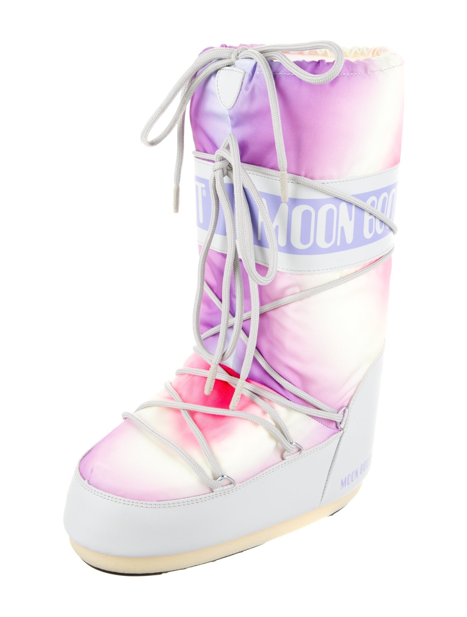 Moon Boot Nylon Printed Lace-Up Boots w/ Tags