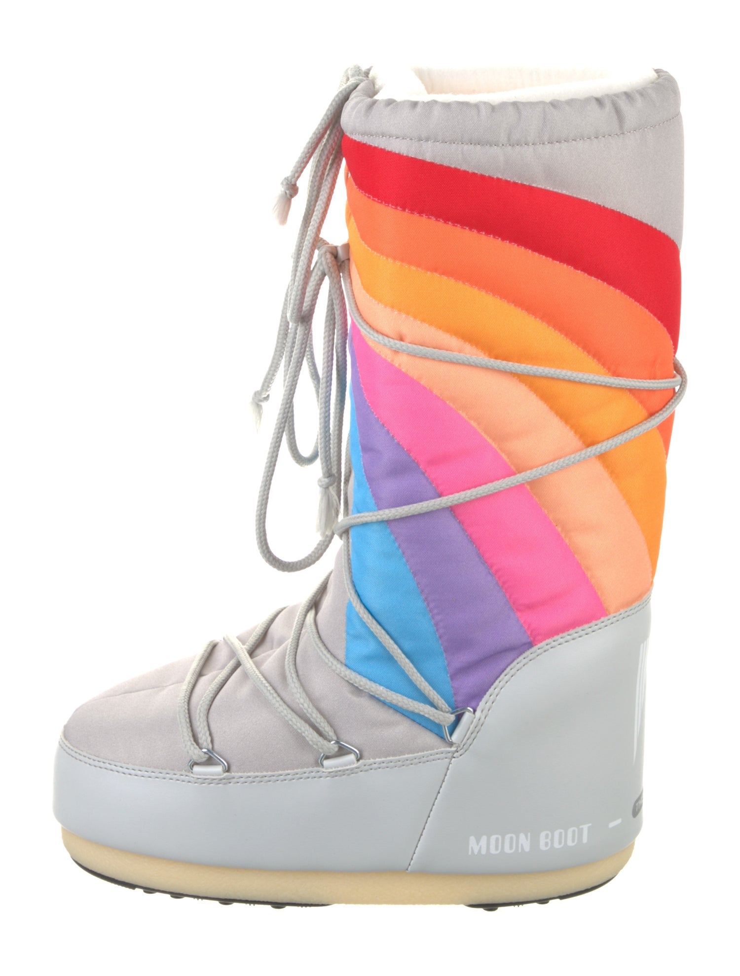 Moon Boot Leather Printed Lace-Up Boots