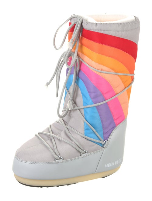 Moon Boot Leather Printed Lace-Up Boots