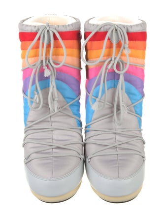 Moon Boot Leather Printed Lace-Up Boots