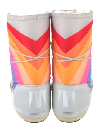 Moon Boot Leather Printed Lace-Up Boots