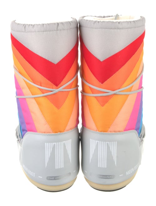 Moon Boot Leather Printed Lace-Up Boots