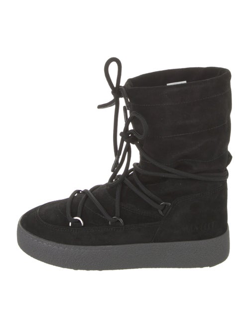 Moon Boot Suede Faux Fur Trim Lace-Up Boots