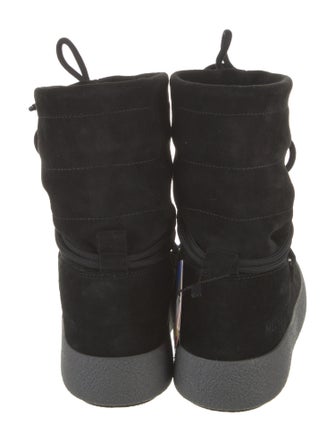 Moon Boot Suede Faux Fur Trim Lace-Up Boots