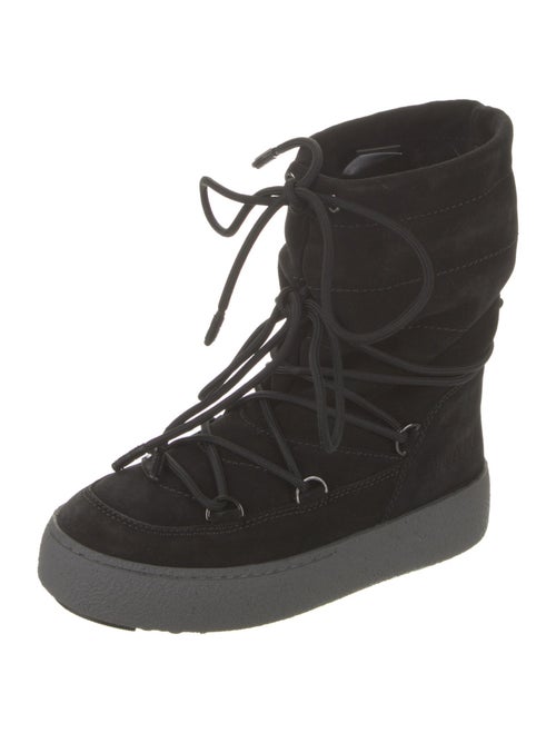 Moon Boot Suede Faux Fur Trim Lace-Up Boots