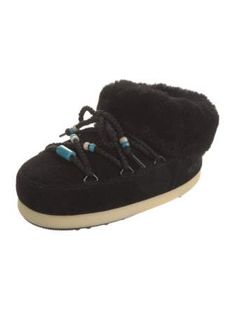 Moon Boot Suede Beaded Accents Lace-Up Boots