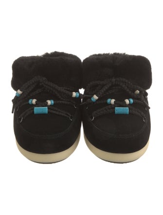 Moon Boot Suede Beaded Accents Lace-Up Boots