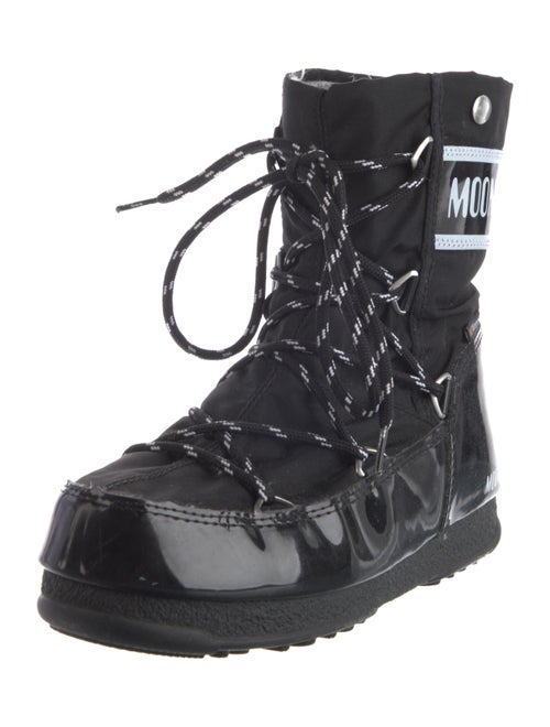 Moon Boot Patent Leather Printed Lace-Up Boots