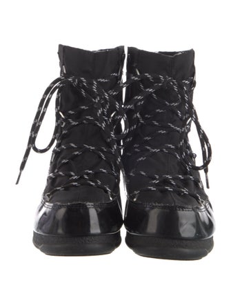 Moon Boot Patent Leather Printed Lace-Up Boots