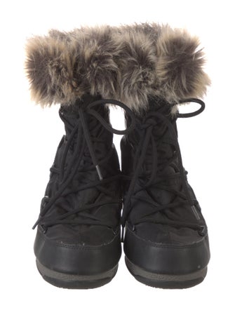 Moon Boot Nylon Faux Fur Trim Boots