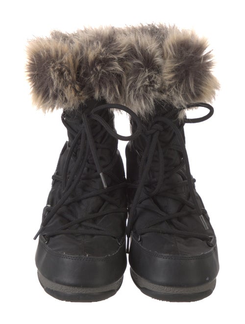 Moon Boot Nylon Faux Fur Trim Boots