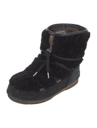 Moon Boot Fur Trim Lace-Up Boots