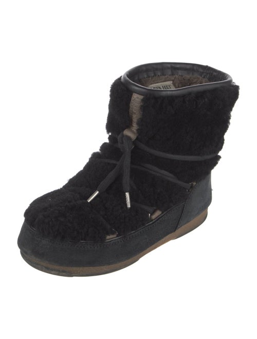 Moon Boot Fur Trim Lace-Up Boots