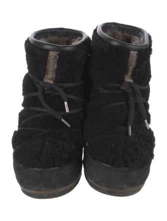 Moon Boot Fur Trim Lace-Up Boots