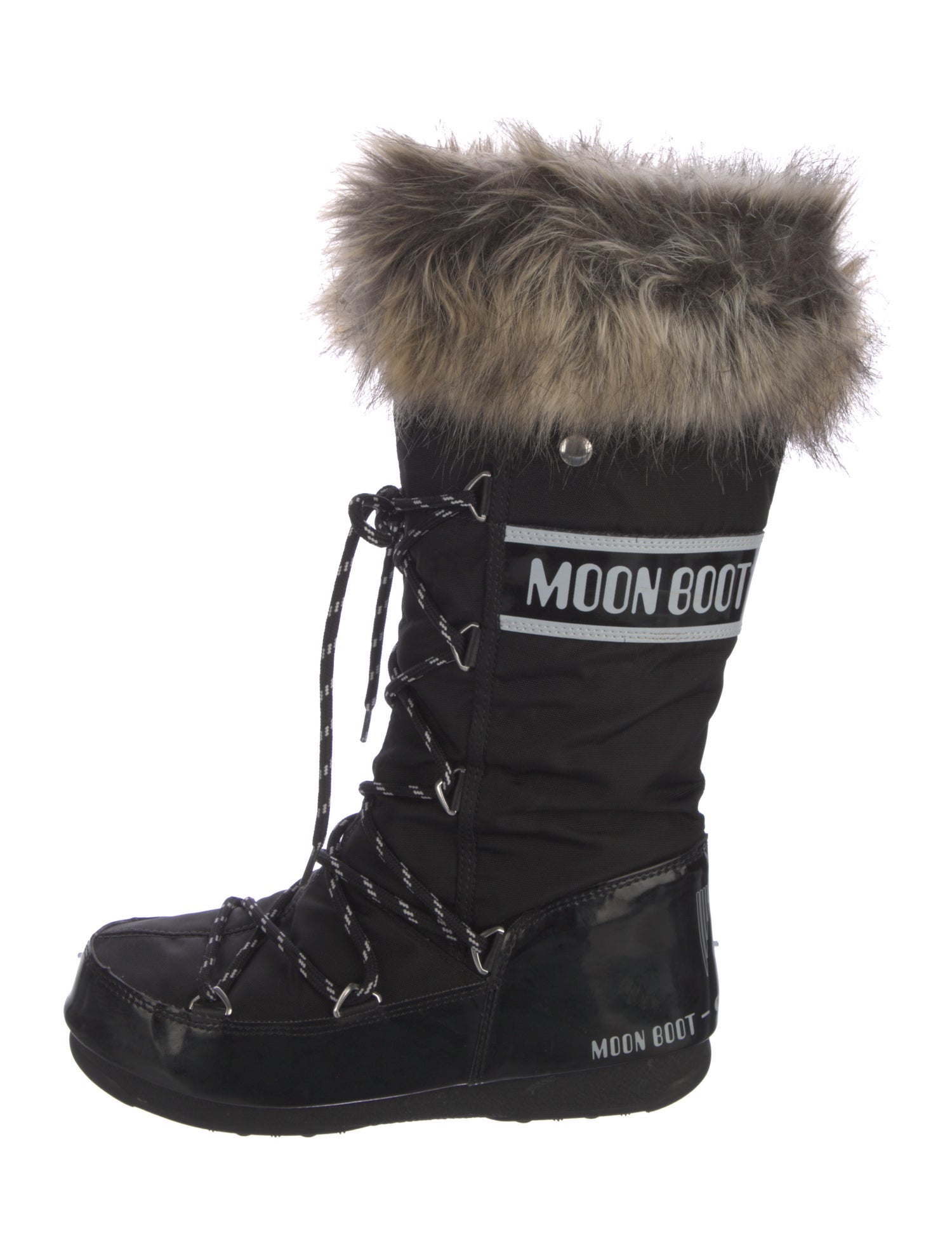 Moon Boot Nylon Graphic Print Lace-Up Boots