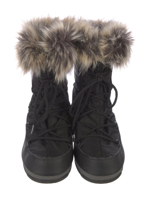 Moon Boot Nylon Faux Fur Trim Lace-Up Boots