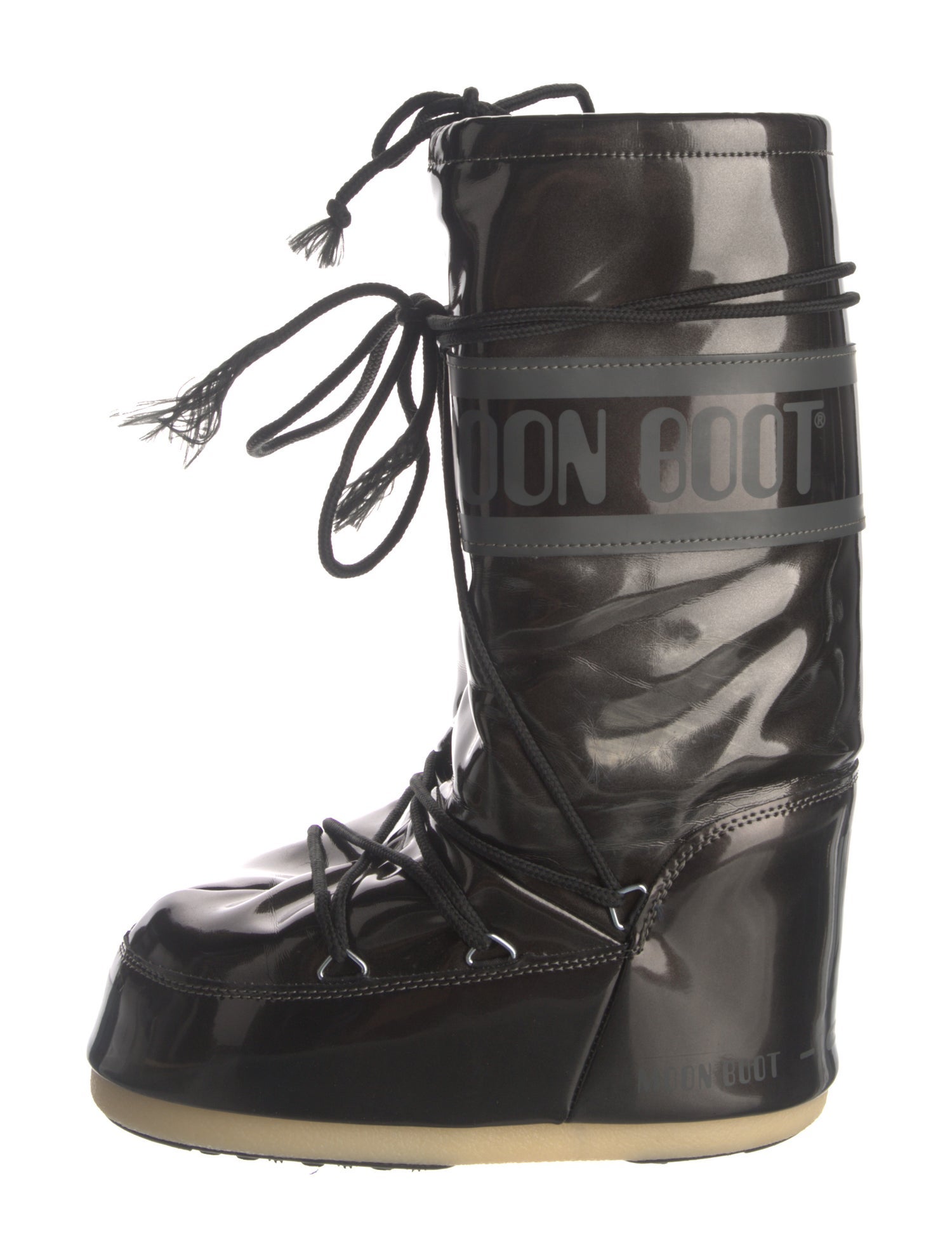 Moon Boot Patent Leather Lace-Up Boots