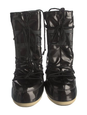 Moon Boot Patent Leather Lace-Up Boots
