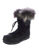 Moon Boot Nylon Faux Fur Trim Lace-Up Boots