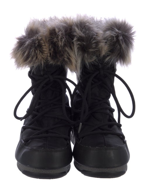 Moon Boot Nylon Faux Fur Trim Lace-Up Boots