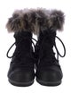 Moon Boot Nylon Faux Fur Trim Lace-Up Boots