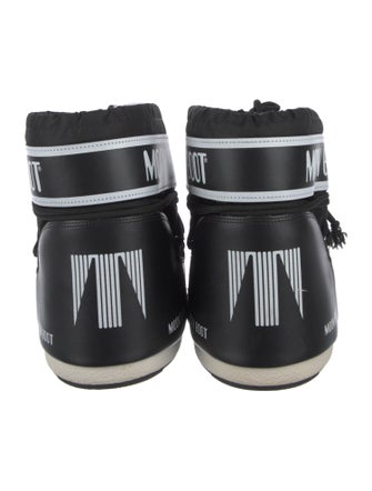 Moon Boot Nylon Leather Trim Embellishment Lace-Up Boots