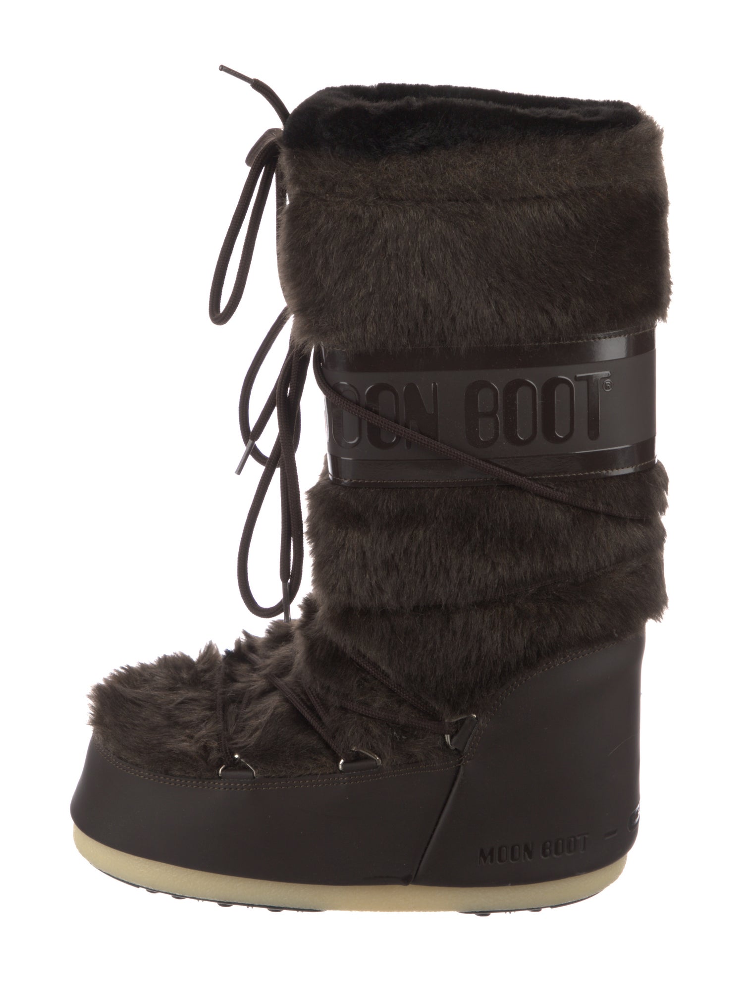 Moon Boot Fur Colorblock Pattern Snow Boots