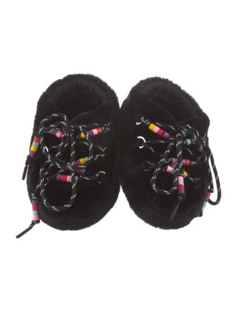 Moon Boot Faux Fur Beaded Accents
