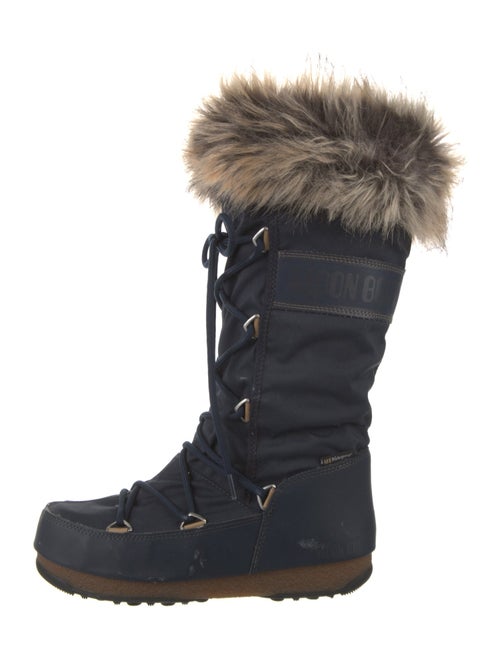 Moon Boot Fur Trim Lace-Up Boots