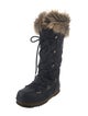 Moon Boot Fur Trim Lace-Up Boots