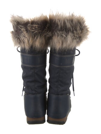 Moon Boot Fur Trim Lace-Up Boots