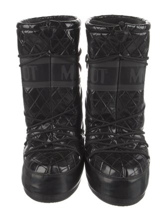 Moon Boot Patent Leather Lace-Up Boots