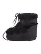 Moon Boot Leather Faux Fur Trim Lace-Up Boots