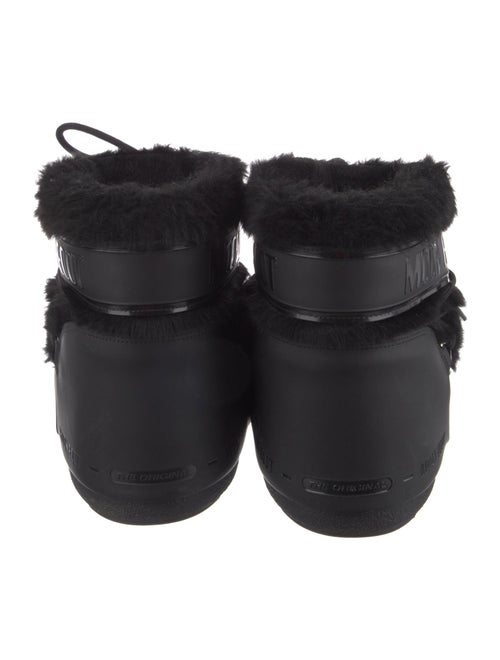Moon Boot Leather Faux Fur Trim Lace-Up Boots