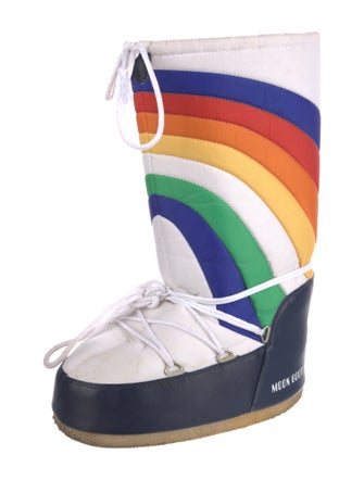 Moon Boot Nylon Colorblock Pattern Lace-Up Boots